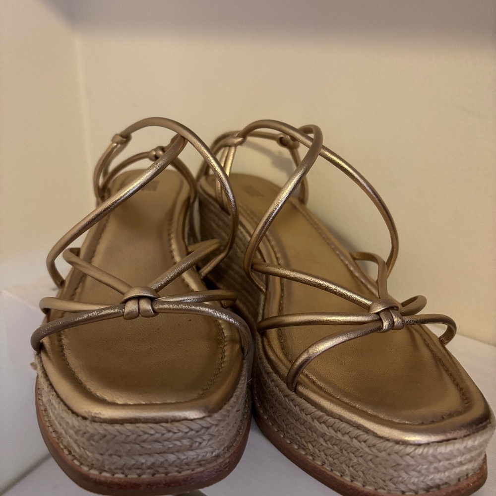 PAIGE Gold Wedge Sandals